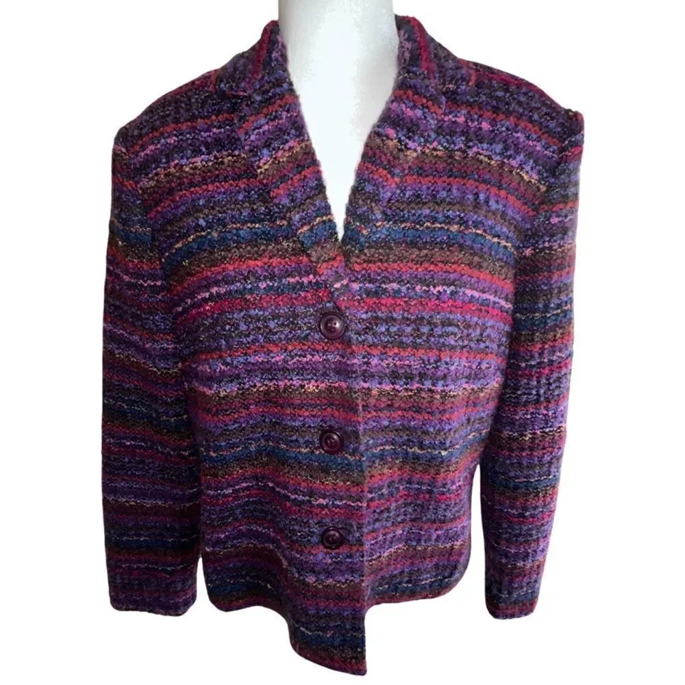 Requirements Colorful Button Up Jacket Size 14 - Picture 2 of 8